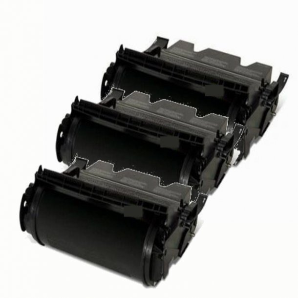 Lexmark T640 BK combo pack 3 stk Toner - 64016HE Kompatibel - Sort 63000 sider