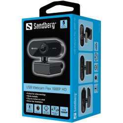 Sandberg USB Webcam Flex 1080P HD, Svart