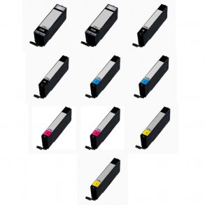 Kompatible blkpatroner Canon PGI-570 / CLI-571 XL - 0372C001, 10 stk. rabatpakke 152 ml