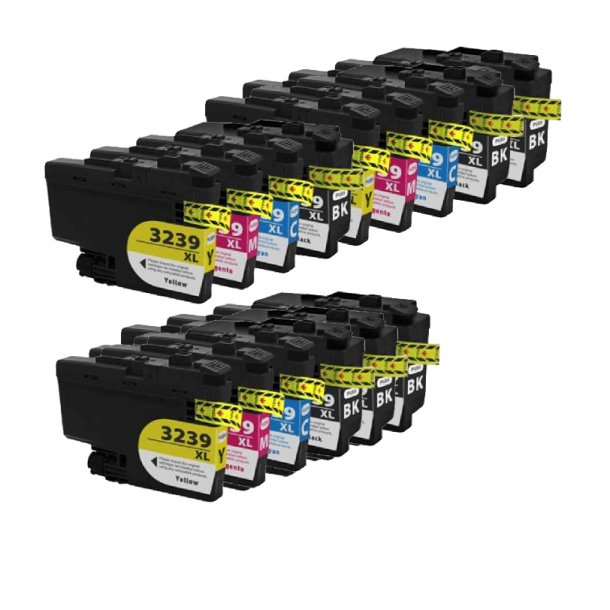 Brother LC 3239 XL Combo Pack 15 pcs Ink Cartridge - Compatible - BK/C/M/Y 1230 ml