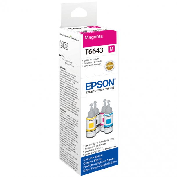 Epson T6643 M Refill blekkbeholder - C13T664340 Original - Magenta 70 ml