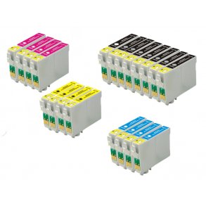 Pixojet blkpatroner Epson T0791 - T0794 - C13T07914010, 20 stk. rabatpakke 364 ml