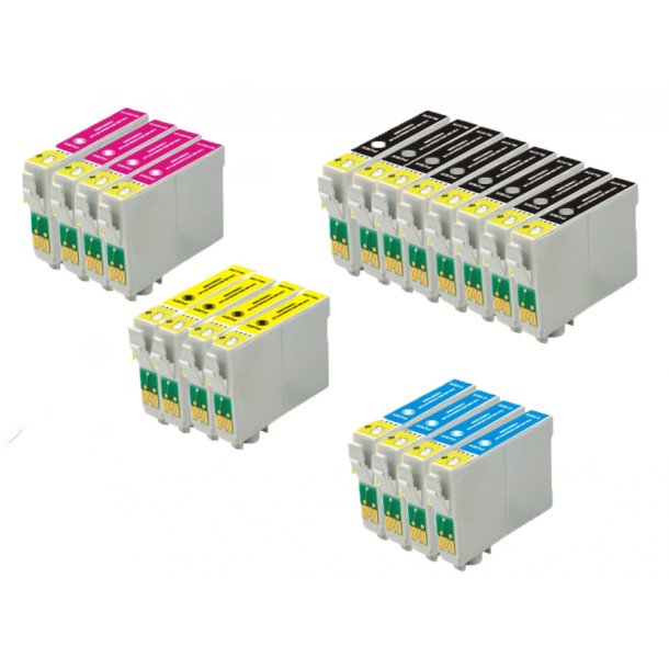 Kompatibel till Epson T0791/T0792/T0793/T0794 Bl&auml;ckpatroner Rabattpaket 20 st kompatibel  364 ml