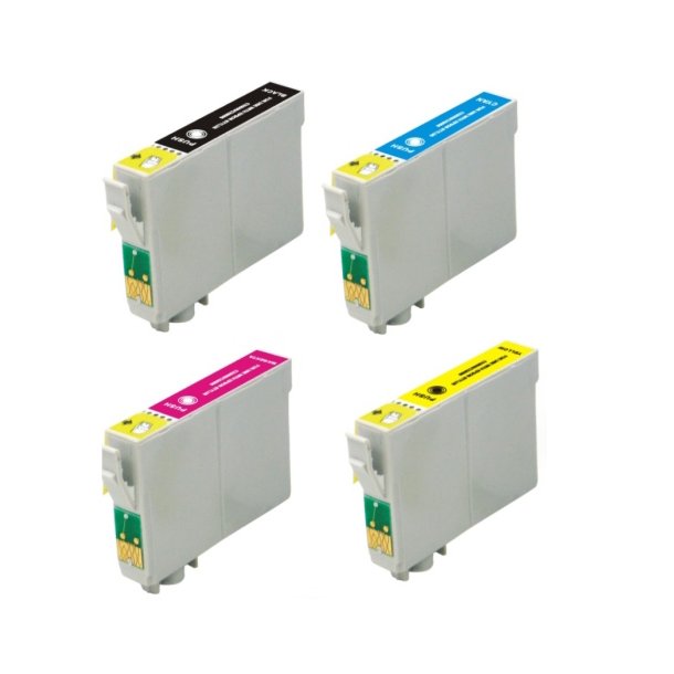 Kompatibel till Epson T0791/T0792/T0793/T0794 Bl&auml;ckpatroner Rabattpaket 4 st kompatibel  72,8 ml