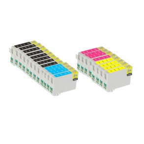 Kompatibel blkpatroner Epson T0801 - T0804 - C13T08014011, 20 stk. rabatpakke 282 ml