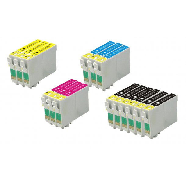 Kompatibel Epson T1001/T1002/T1003/T1004 combo pack 15 stk bl&auml;ckpatron 355,8 ml