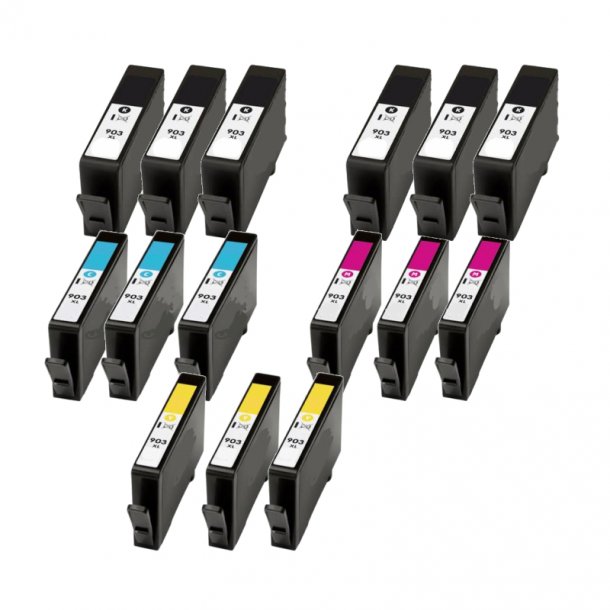 HP 903 XL Ink Cartridge Combo Pack 15 pcs - Compatible - BK/C/M/Y 237 ml