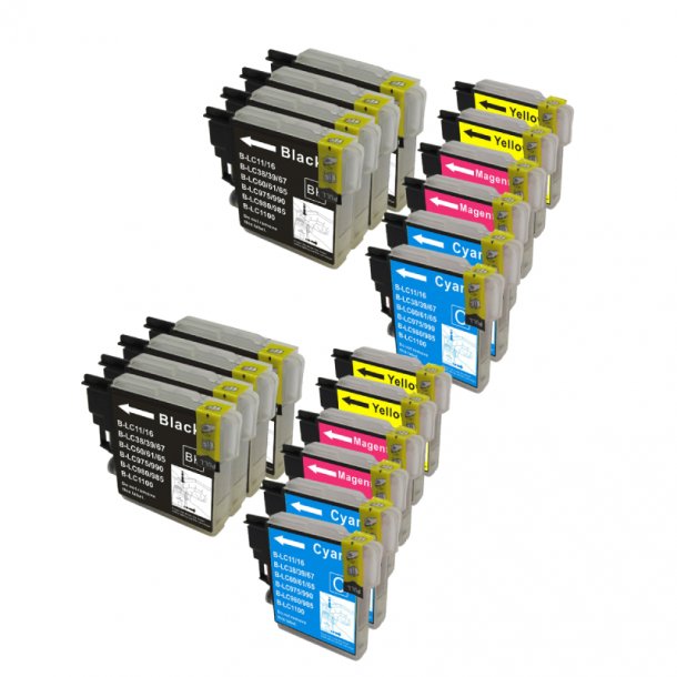 Brother LC 985 Ink Cartridge Combo Pack 20 pcs - Compatible - BK/C/M/Y 344 ml