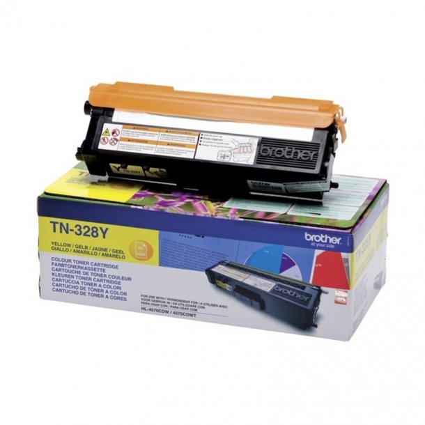 Brother TN328 Y gul Lasertoner, Original