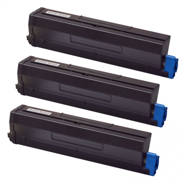 OKI B430 BK combo pack 3 stk Toner - 43979202 Kompatibel - Sort 21000 sider