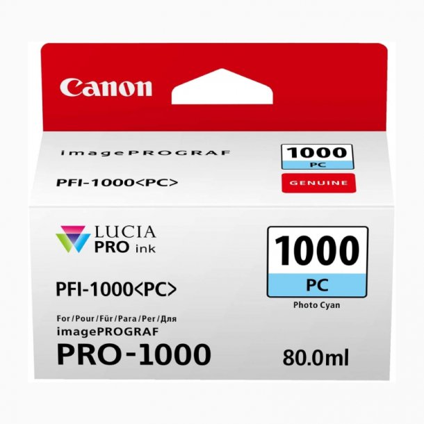 Canon PFI-1000 PC blkpatron - 0550C001 Original - Foto Cyan 80 ml