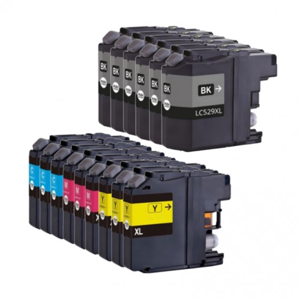 Brother LC 525/529 XL Combo Pack 15 pcs Ink Cartridge - Compatible - BK/C/M/Y 483 ml