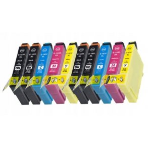 Pixojet bläckpatroner Epson T1631 - T1634 - C13T16314012, 10 st. rabattpaket 162 ml