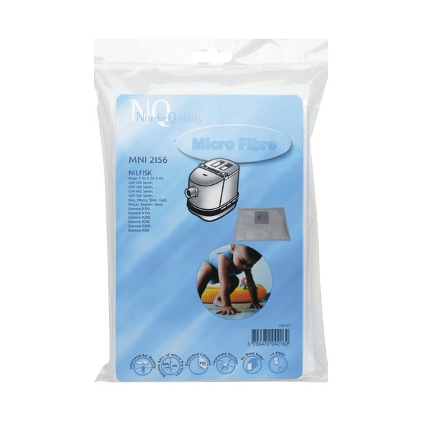 Nordic Quality, Stvsugerposer, MNI 2156, 5 stk. + 1 filter (Nilfisk)
