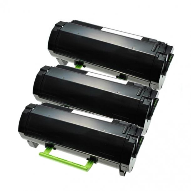 Lexmark 522H BK combo pack 3 stk Toner - 52D2H00 Kompatibel - Sort 75000 sider