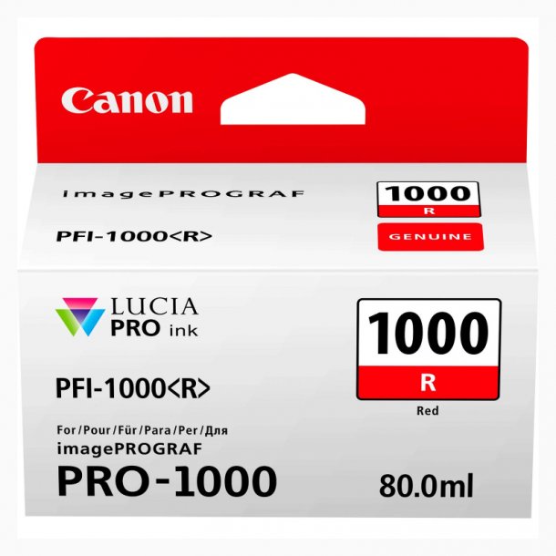 Canon PFI-1000 R blkpatron - 0554C001 Original - Rd 80 ml