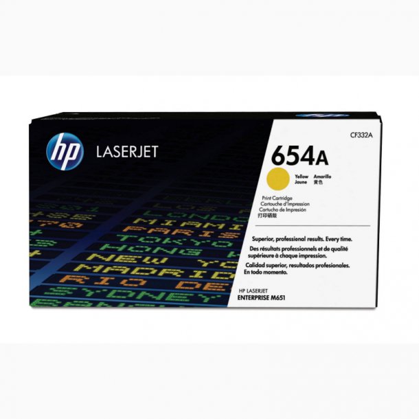 HP 654A Y Toner - CF332A Original - Gul 15000 sider