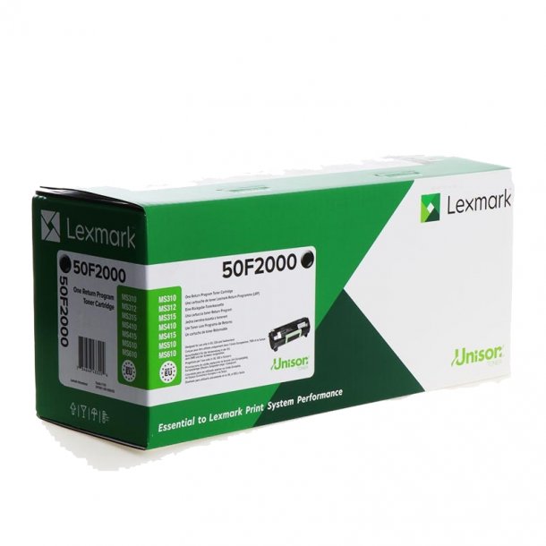 Lexmark 502 BK Original Toner (1500 sidor)