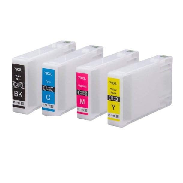 Pixojet blekkpatroner Epson 79 XL - C13T79014010, 4 stk. rabattpakke 125 ml