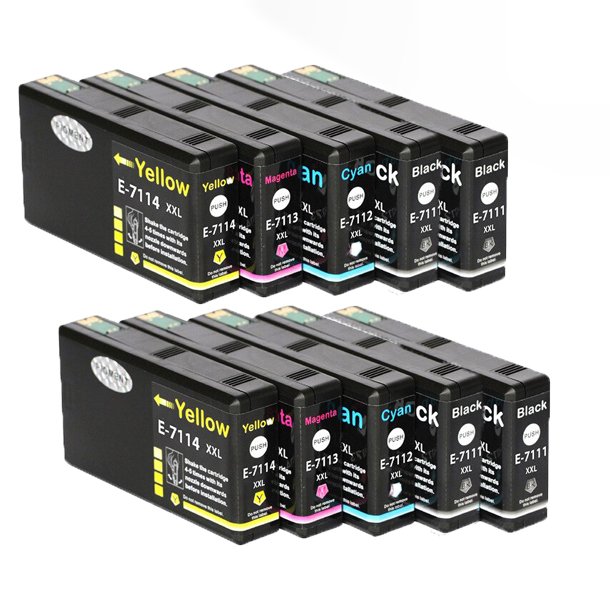 Pixojet blkpatroner Epson T7111 - T7114, 10 stk. rabatpakke 496 ml