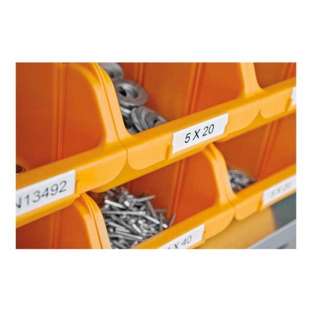 DYMO Tape Rhino 12 mm (5,5 m), Permanent Polyester - svart/vit