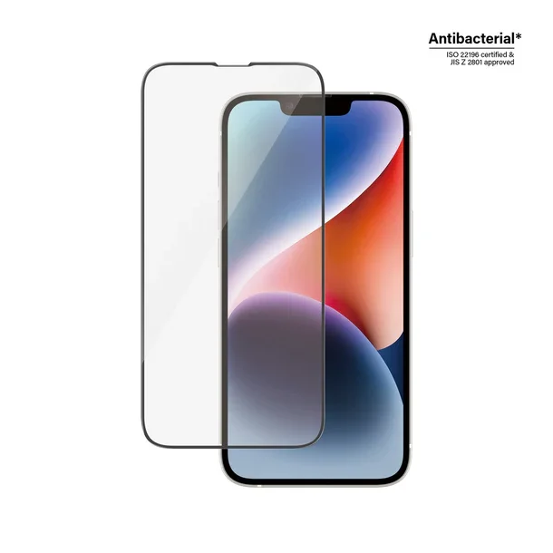 PanzerGlass sk&auml;rmskydd iPhone 14/13/13 Pro - Ultra-Wide Fit, antibakteriell