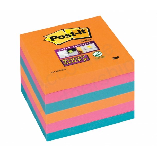 Post-it, Super Sticky Notes 76x76 Electric Glow (18 stk) - Post-it ...