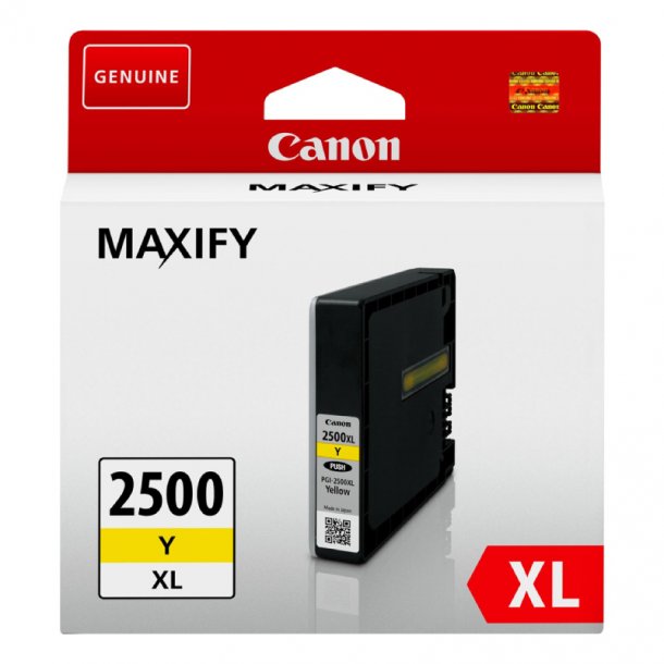 Canon PGI 2500 XL Y gul Pigment blkpatron, Original 19 ml