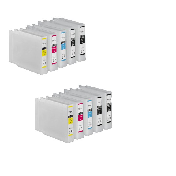 Epson T7551/T7552/T7553/T7554 Ink Cartridge Combo Pack 10 pcs - Compatible - BK/C/M/Y 852 ml