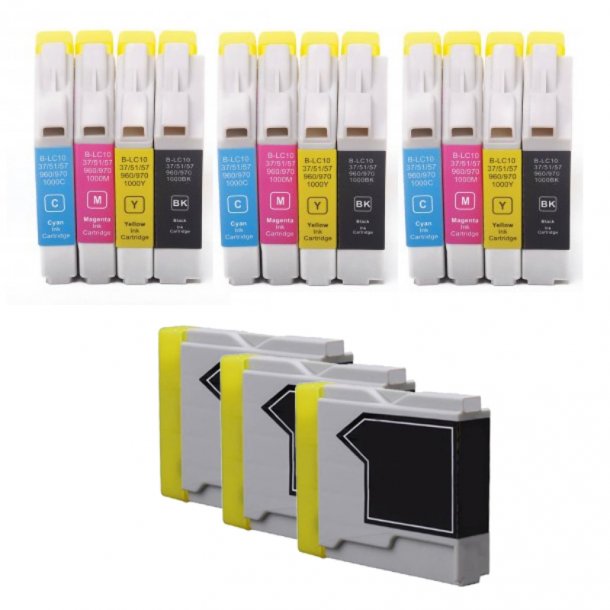 Brother LC1000 Ink Cartridge Combo Pack 15 pcs - Compatible - BK/C/M/Y 255 ml