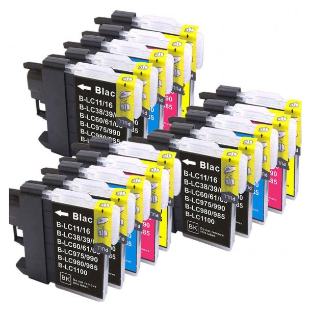 Brother LC1100 Ink Cartridge Combo Pack 15 pcs - Compatible - BK/C/M/Y 258 ml