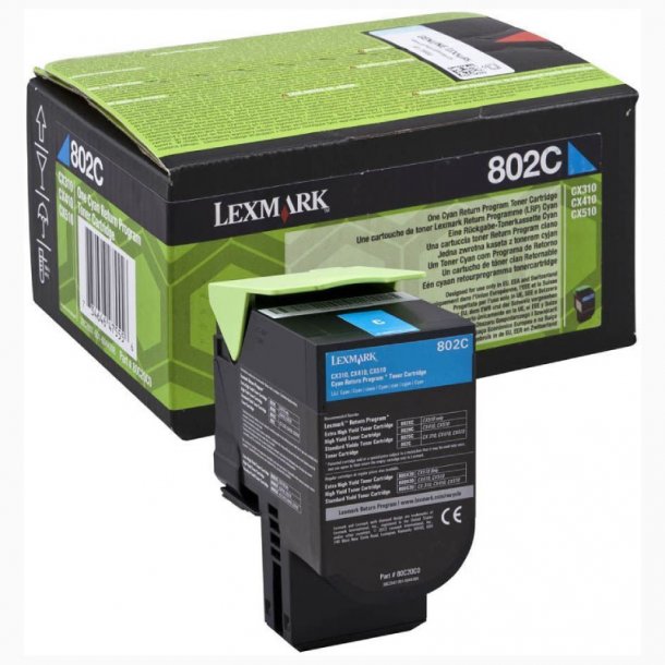 Lexmark 802C C Toner - 80C20C0 Original - Cyan 1000 pages