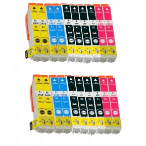 Pixojet bläckpatroner Epson 24 XL - C13T24314012, 20 st. rabattpaket 240 ml