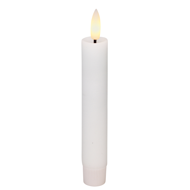 Cozzy kronelys, 3D flamme, 11 cm, hvid, 2 stk. (bruges med fjernbetjening)