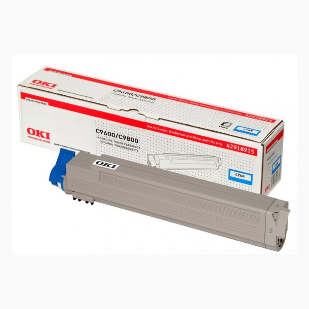 OKI C9600/C9650/C9800/C9850 C Toner - 42918915 Original - Cyan 15000 sider