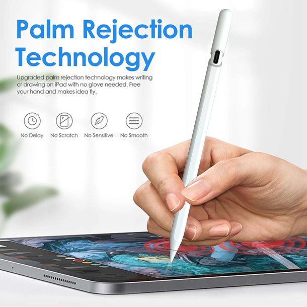 iPad pen som Apple pencil (iPad 2018-2024) - trdls, hvid