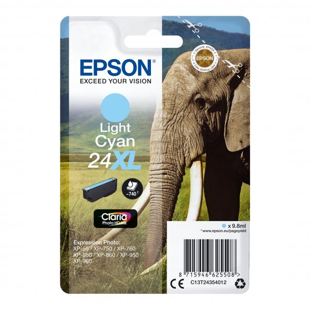Epson T2435 LC Ink Cartridge - C13T24354012 Original - Light Cyan 9,8 ml