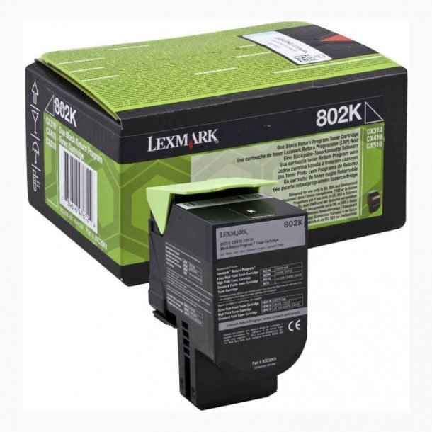 Lexmark 802K BK Toner - 80C20K0 Original - Black 1000 pages