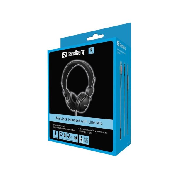 Sandberg MiniJack Headset med In-line Mikrofon