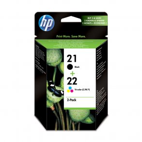 HP 21/22 combo pack 2 stk blekkpatron - SD367AE Original - BK/C 10 ml
