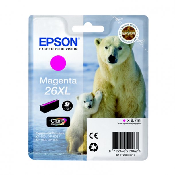 Epson T2633 M blkpatron - C13T26334012 Original - Magenta 9,7 ml