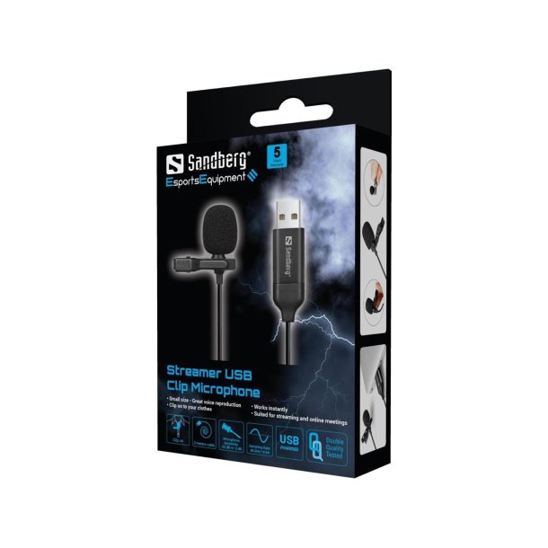 Sandberg Streamer USB Clip Microphone