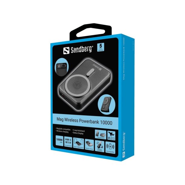 Sandberg Magnetisk Trdls Powerbank 10000