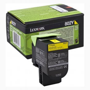 Lexmark toner 802Y - 80C20Y0 gul 1000 sider, original