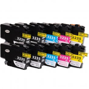 Pixojet bläckpatroner Brother LC 3235 XL, 10 st. rabattpaket 820 ml