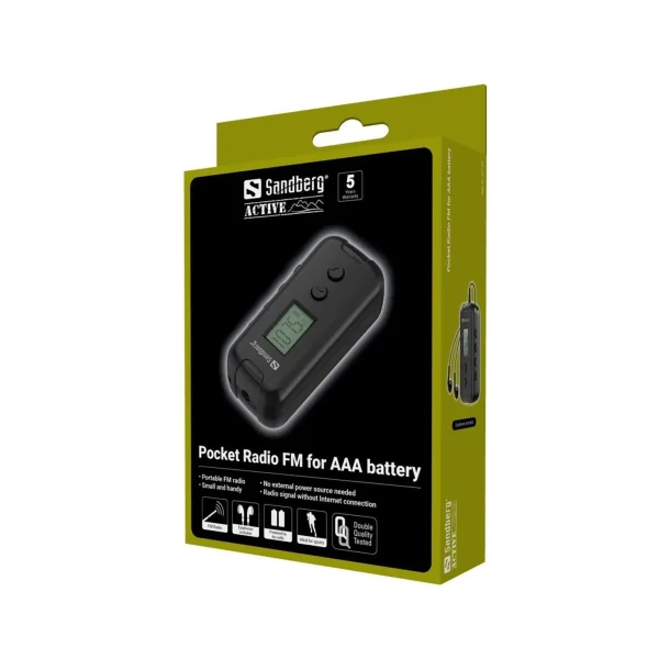 Sandberg Fickradio FM fr AAA-batterier