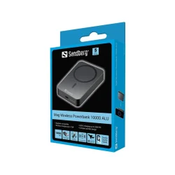 Sandberg Magnetisk Trdls Powerbank 10000 ALU