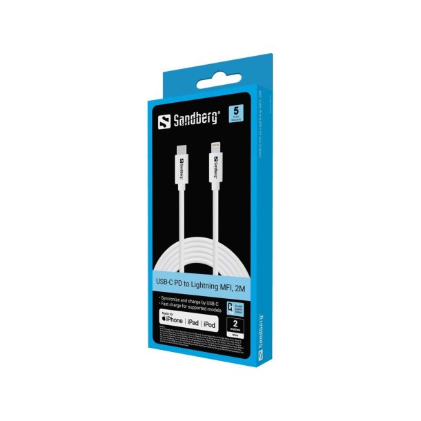 Sandberg USB-C PD to Lightning MFI, 2M