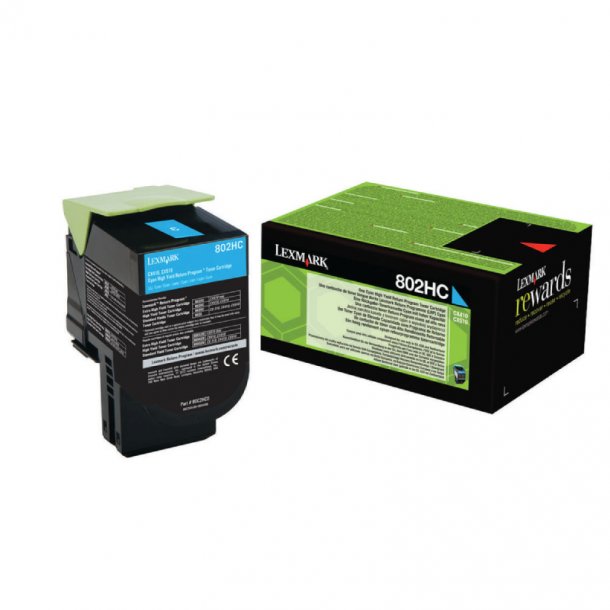 Lexmark 802HC C Toner - 80C2HC0 Original - Cyan 3000 sider