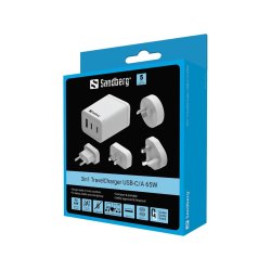 Sandberg 3i1 Rejseoplader USB-C/A 65W